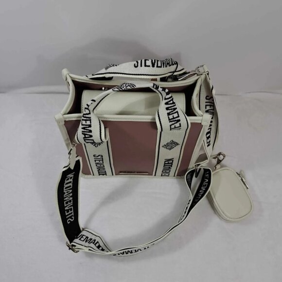 NWT STEVE MADDEN BWEBBER SATCHEL CROSSBODY BAG W AIR POD CASE PINK TIK‎ TOK - Picture 6 of 13